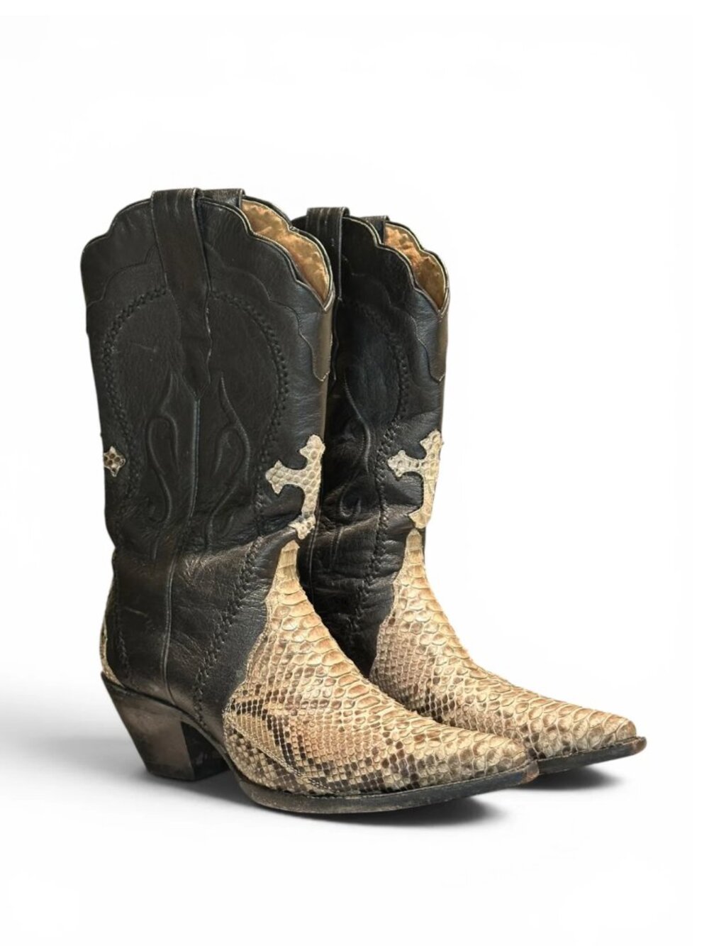Black +Cream Boots, 9